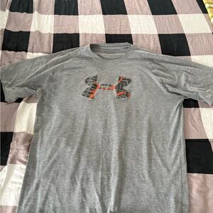 Under Armour Gray and Orange Men's Lightweight SS Tee